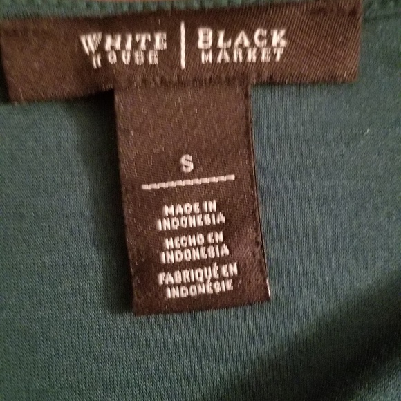 White House Black Market dressy winter green top - Picture 7 of 8